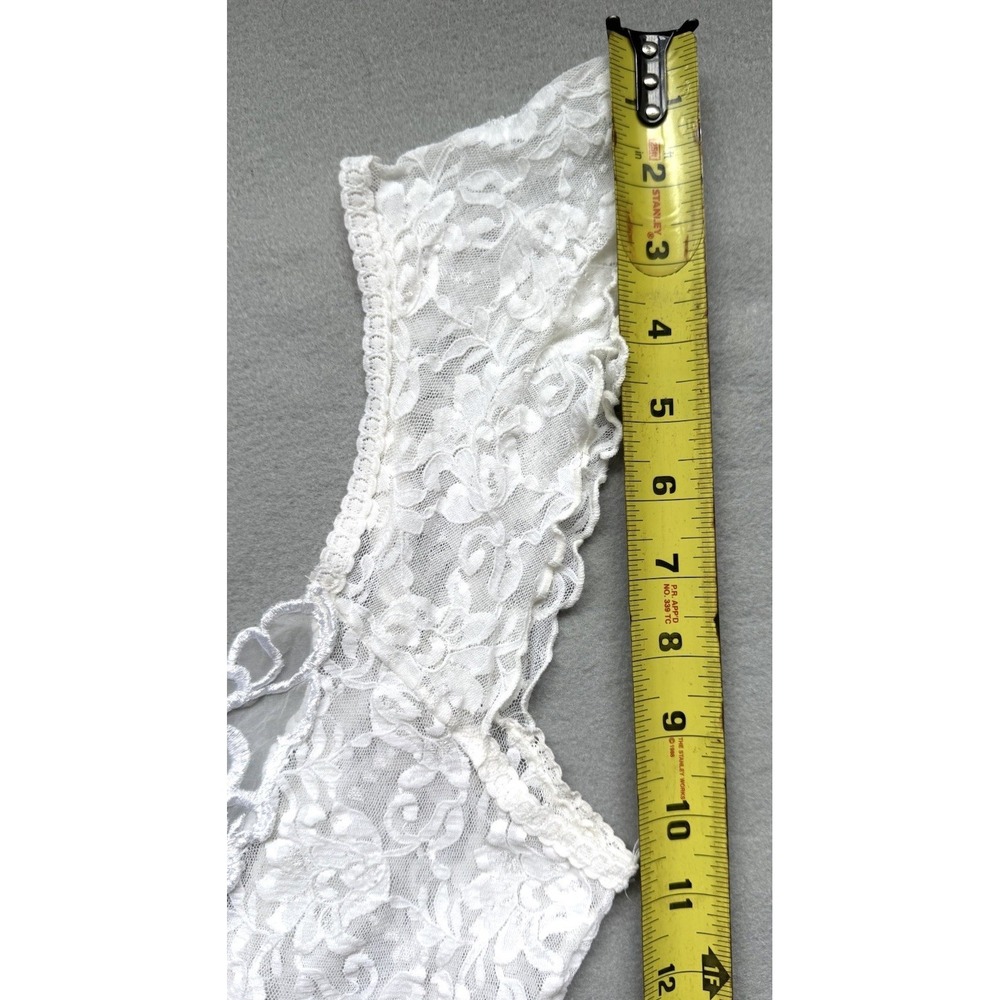 VTG Lace Delicates Coquette White Lace Satin Ballerina Babydoll Slip Lingerie L - Picture 12 of 16